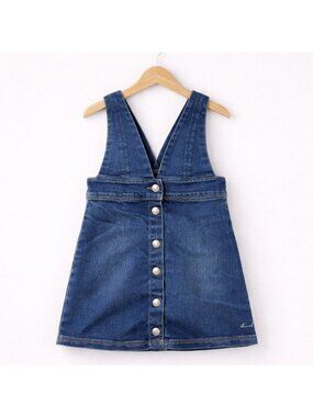 Levi’s Girls Denim Pinafore Dress Size 6 Button Front Y2K Classic Chambray Wash